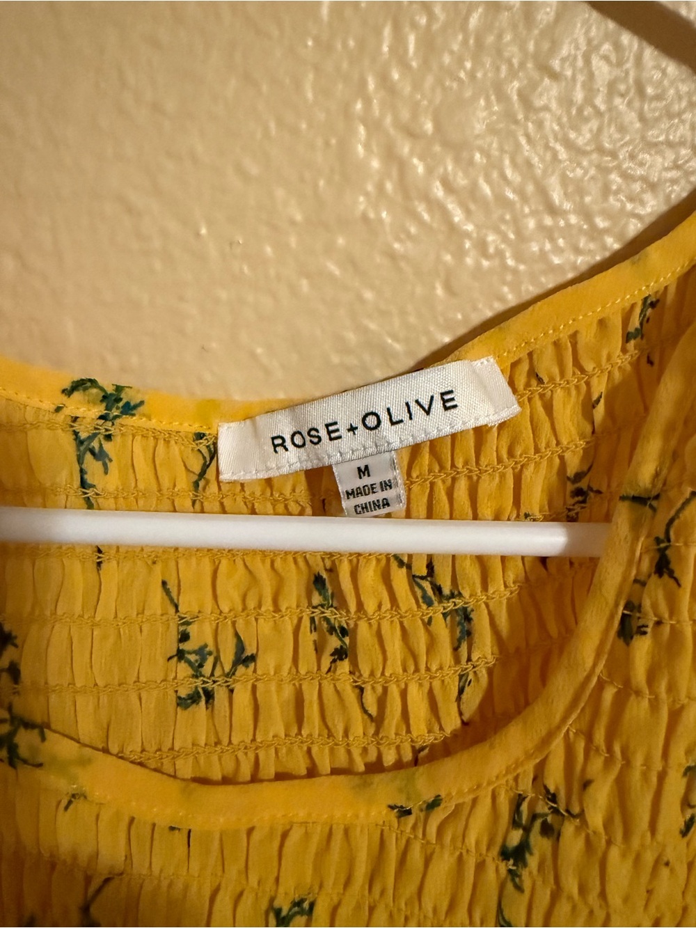 Rose & Olive Yellow Floral Smocked Tank - Picture 2 of 4